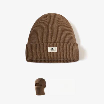 Unisex Winter Thickened Knitted Beanie & Balaclava 2-in-1, Men's Warm Cold-proof Headgear, Versatile Knit Hat Mask
