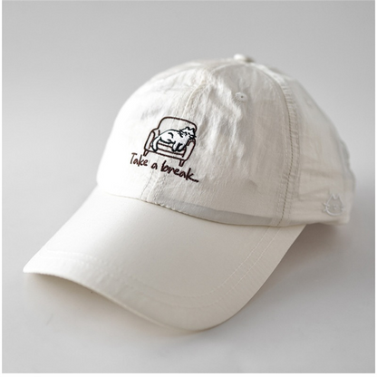 Take a Break Cat on Sofa Baseball Cap Ultra-Thin Quick-Dry Embroidered Hat