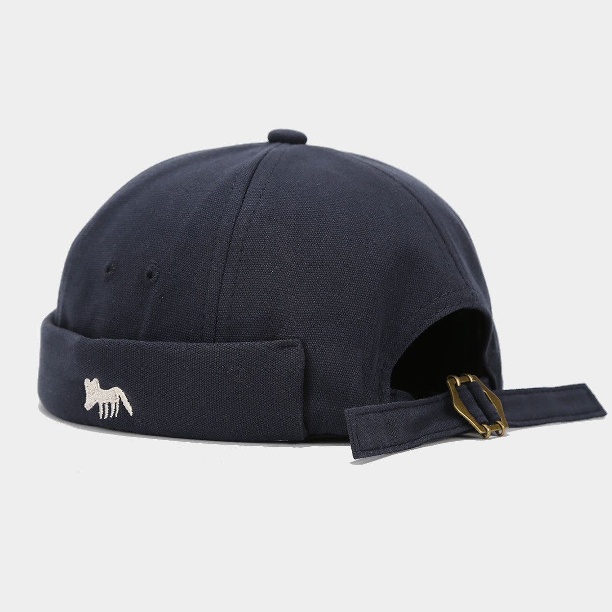 "Stylish Fox Embroidered Sailor Hat - Unisex Summer Must-Have with Fashionable Flair" Graphite Hat - Size undefined