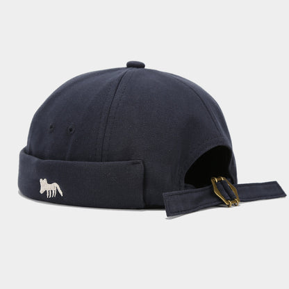 "Stylish Fox Embroidered Sailor Hat - Unisex Summer Must-Have with Fashionable Flair" Graphite Hat - Size undefined