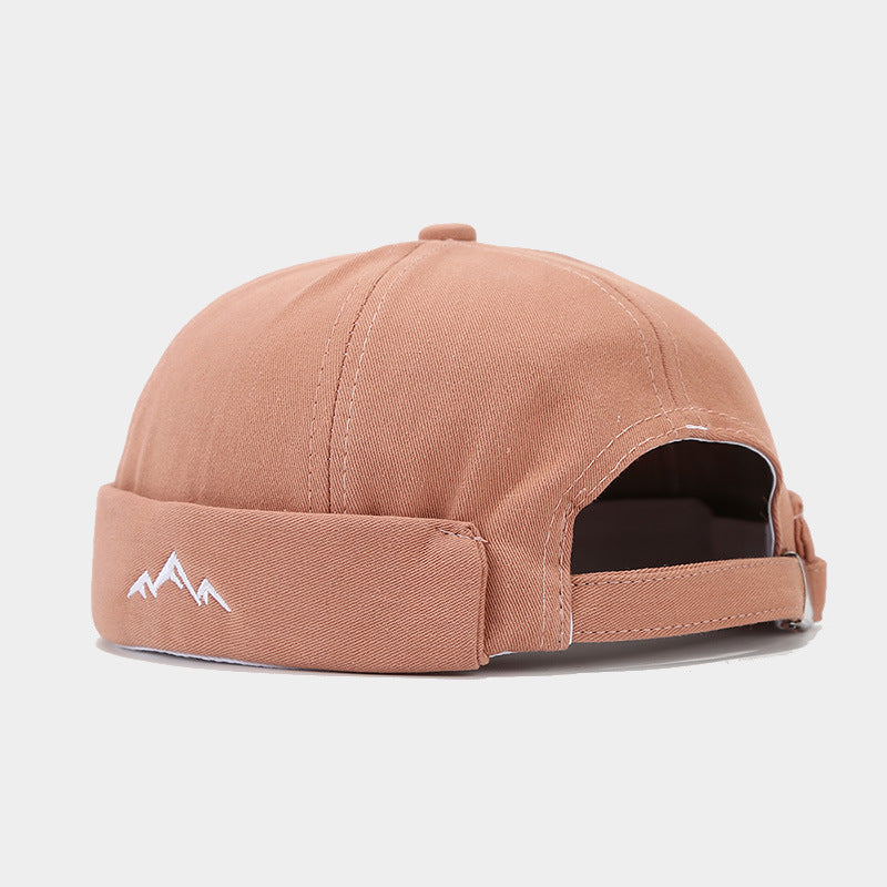 "Mountain Embroidered Round Top Hip-Hop Hat - Unisex Urban Streetwear with Vintage Flair" Light Pink Hat - Size undefined