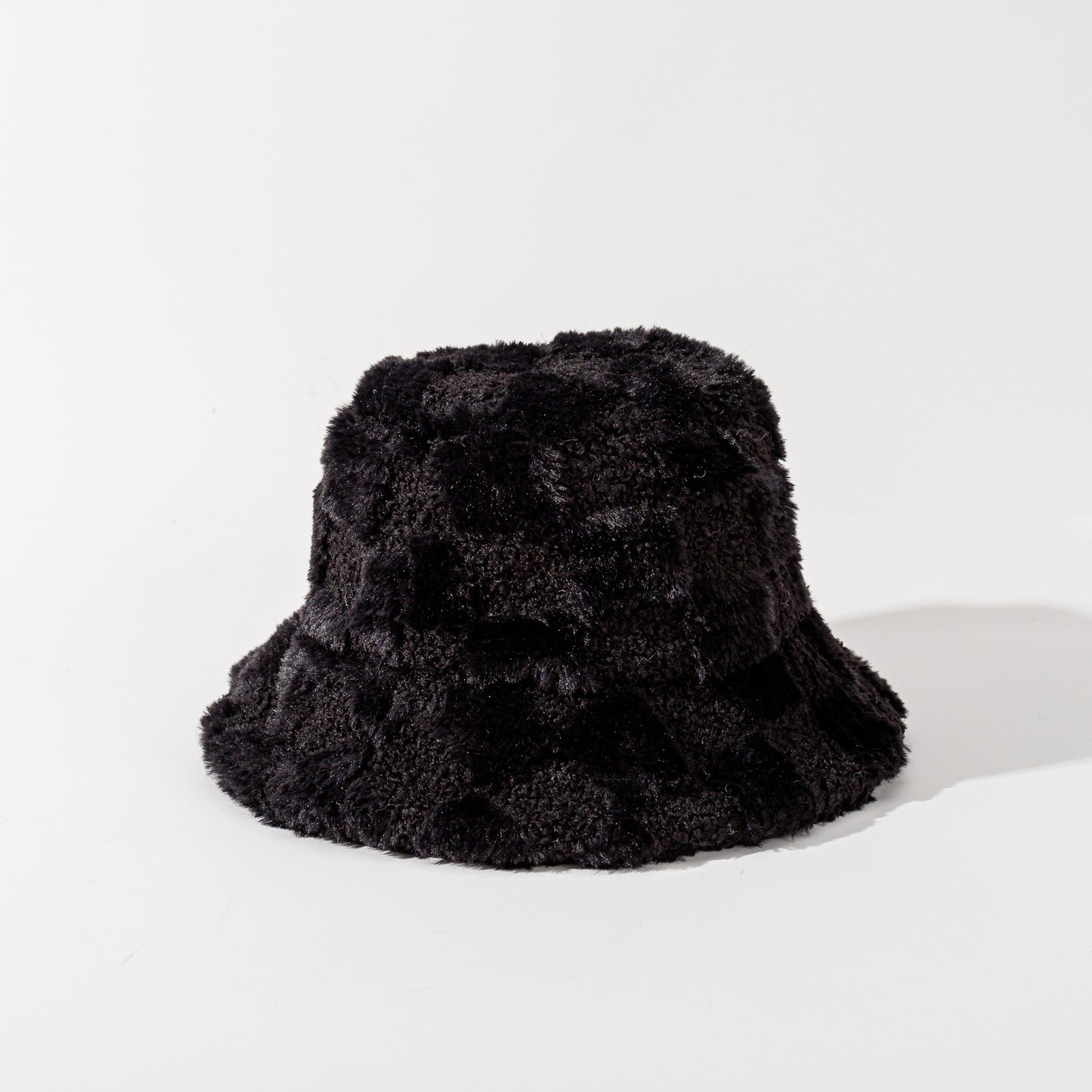 Autumn Winter Checkerboard Fleece-Lined Fisherman Hat - Long Pile, Thickened for Skiing & Outdoor Commute