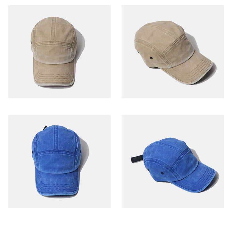 Pandaize Unisex Washed Vintage 5-Panel Baseball Cap - Distressed Retro Style, Adjustable