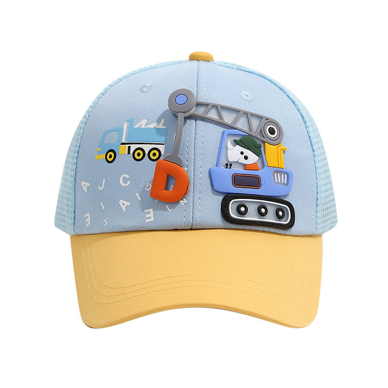 Pandaize キッズ ベースボールキャップ - かわいい漫画柄 調節可能なサンハット 男の子と女の子用 通気性メッシュ 夏用 日焼け防止 子供用帽子 (3～10歳)