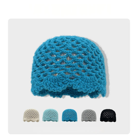 Vintage Openwork Knit Beanie - Tie-Dye, Slouchy Fit, Warm for Outdoor Commute & Gatherings