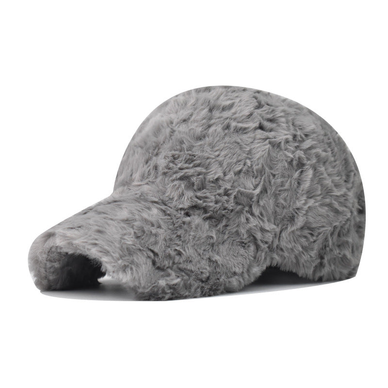 Pandaize New Plush Thick Warm Baseball Cap – Solid Color Winter Outdoor Hat