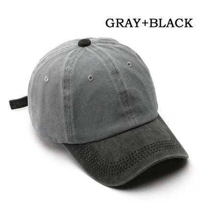 Gorra de béisbol lavada con bloques de color Pandaize, ajustable, elegante y clásica.