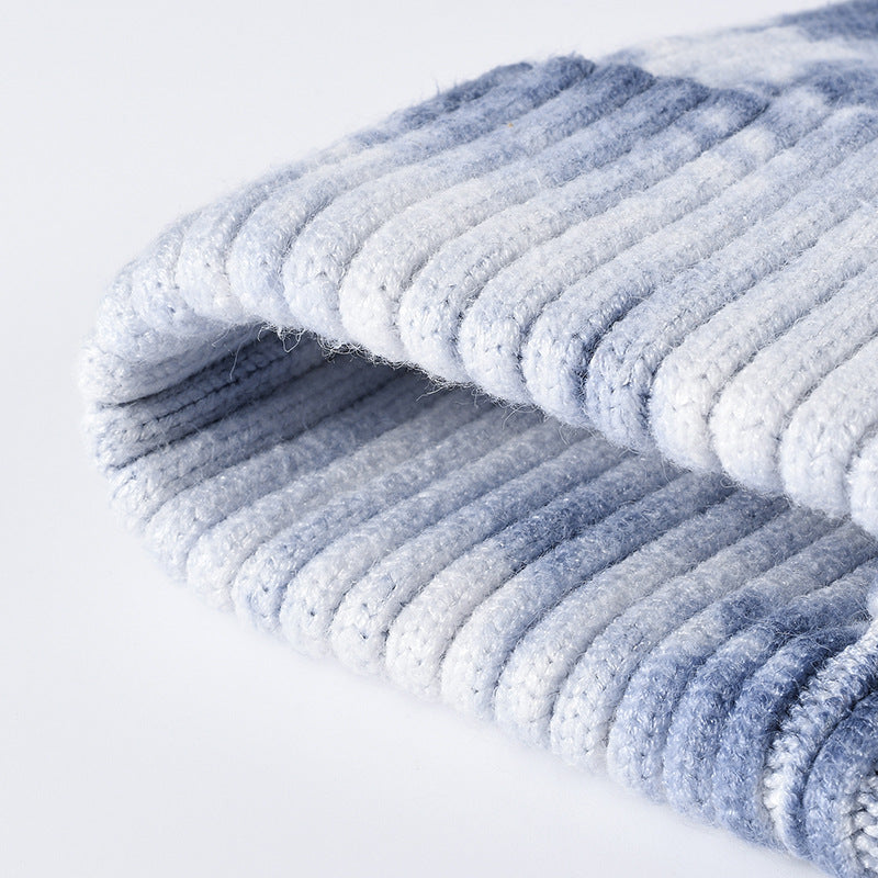 Tie-Dye Knit Beanie for Autumn & Winter – Wide Brim, Ear Warmers, Windproof for Outdoor & Gatherings