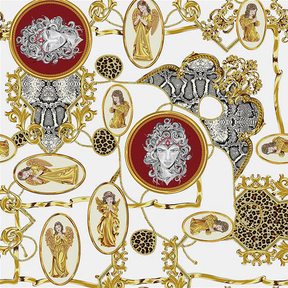 Silk Scarf, Printed Square Silk Twill Bandana, High-End Luxury Mulberry Silk Small Square Scarf for Packaging & Fashion