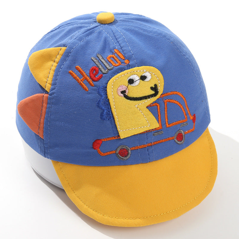 Pandaize Kids Dinosaur Baseball Cap - Cute Cartoon Embroidered Soft Brim Duckbill Hat for Baby & Toddler, Sun Protection, Colorful Adjustable Cap for Boys & Girls