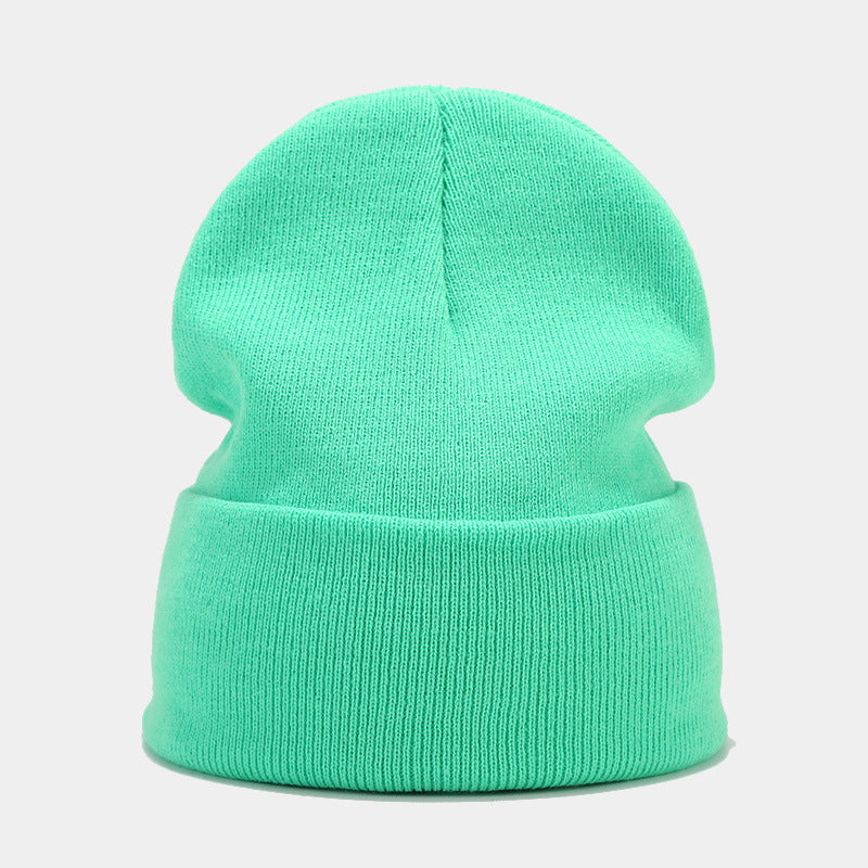 "High-Quality Knit Beanie for Men and Women - Stylish Outdoor Cold Hat for Fall/Winter, Solid Color, Trendy Warmth, Light Layers" 荧光绿色 Hat - Size undefined