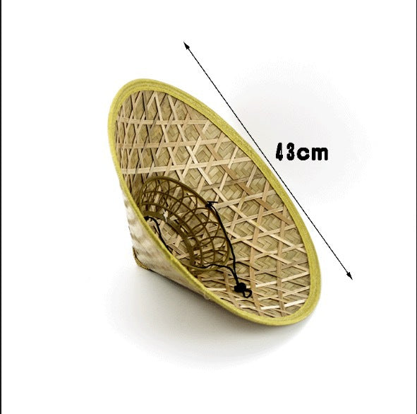 つばの広い竹製麦わら帽子 – 屋外での紫外線対策、ガーデニング、釣り、ダンスパフォーマンス、衣装小道具などに最適な、伝統的なアジアのサンハット。