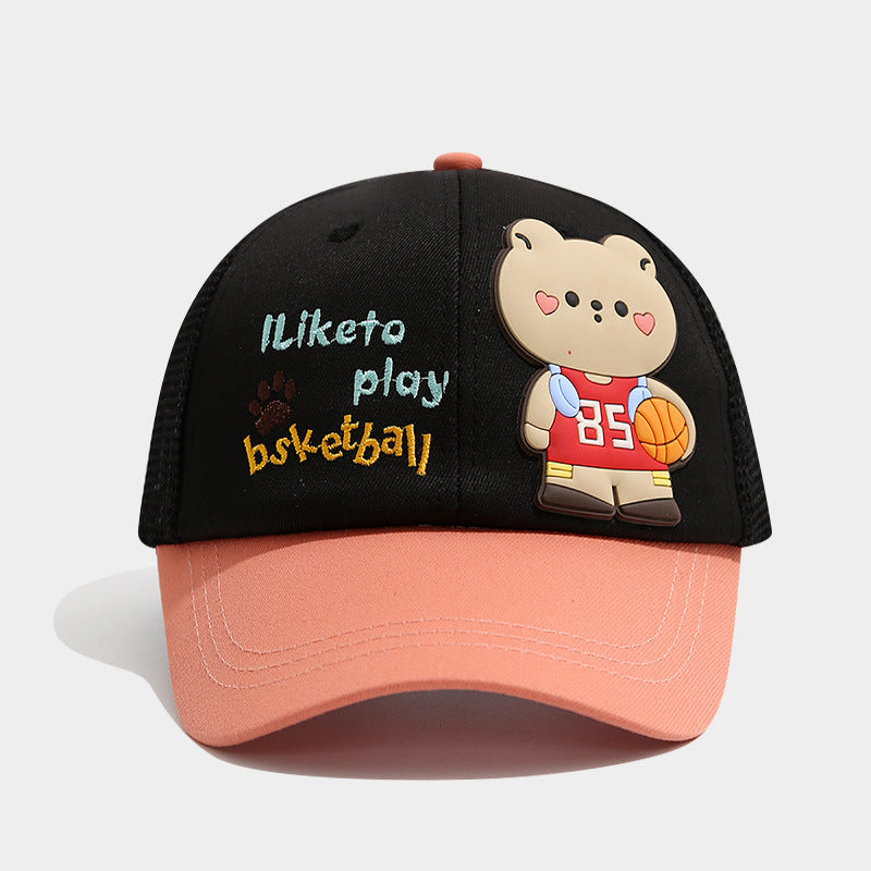 Pandaize キッズ ベースボールキャップ - かわいい漫画柄 調節可能なサンハット 男の子と女の子用 通気性メッシュ 夏用 日焼け防止 子供用帽子 (3～10歳)