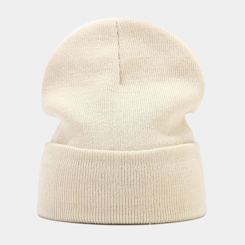 "High-Quality Knit Beanie for Men and Women - Stylish Outdoor Cold Hat for Fall/Winter, Solid Color, Trendy Warmth, Light Layers" Off White Hat - Size undefined