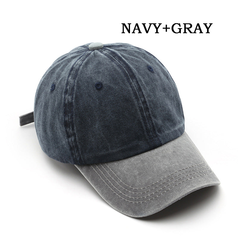 Gorra de béisbol lavada con bloques de color Pandaize, ajustable, elegante y clásica.