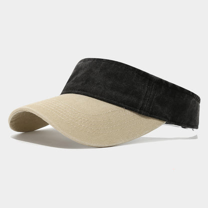 Gorra vintage con visera lavada - Gorra unisex para deportes al aire libre, transpirable y con protección UV, sin visera superior para hombre y mujer