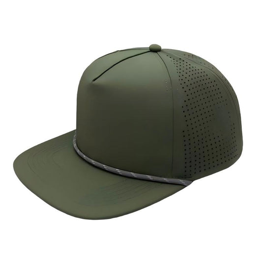 Premium 5-Panel Performance Snapback – Breathable Laser-Perforated, Adjustable Flat Brim Hat for Unisex & Large Heads