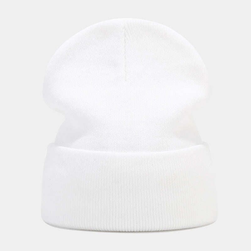 "High-Quality Knit Beanie for Men and Women - Stylish Outdoor Cold Hat for Fall/Winter, Solid Color, Trendy Warmth, Light Layers" White Hat - Size undefined