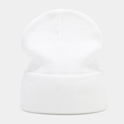 "High-Quality Knit Beanie for Men and Women - Stylish Outdoor Cold Hat for Fall/Winter, Solid Color, Trendy Warmth, Light Layers" White Hat - Size undefined