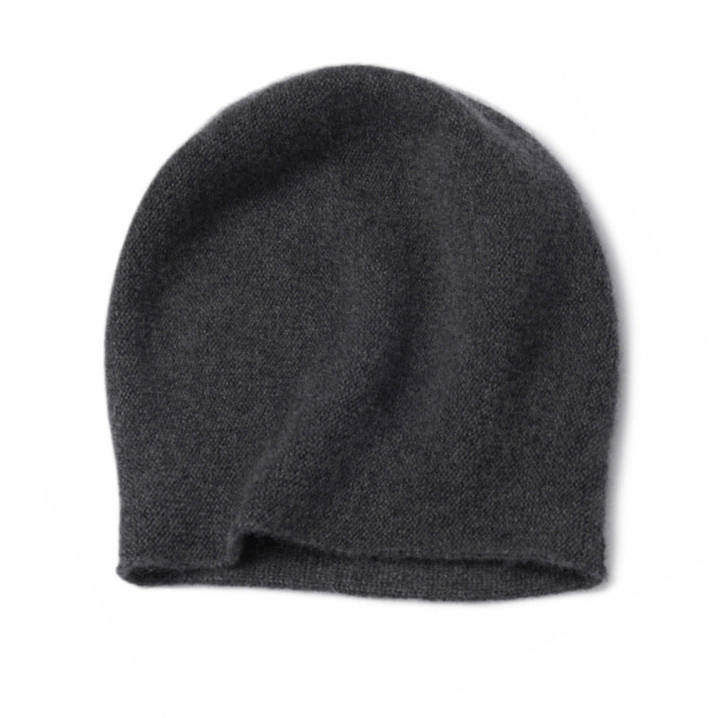 Luxurious 100% Merino Wool Knit Beanie with Stylish Rolled Edge - Unisex Fashionable Hat for Fall/Winter Graphite Hat - Size undefined