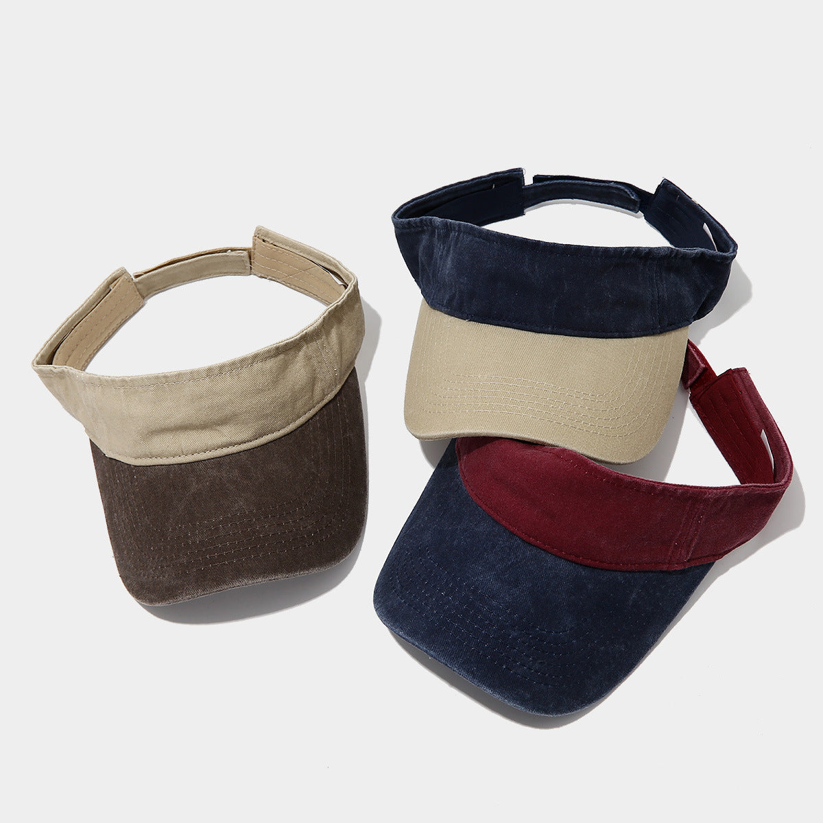 Gorra vintage con visera lavada - Gorra unisex para deportes al aire libre, transpirable y con protección UV, sin visera superior para hombre y mujer