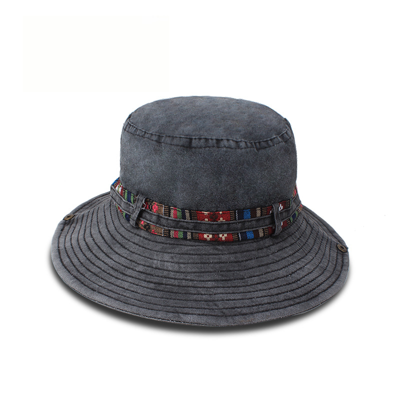 Sombrero para el sol, sombrero Boonie, sombrero de cubo de algodón lavado, plegable, para pesca al aire libre, sombrero de caza, correa ajustable para la barbilla para hombres y mujeres