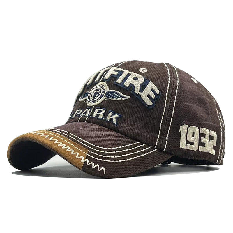 Vintage SPITFIRE 1932 Distressed Baseball Cap - Washed Cotton Embroidered Retro Hat with Contrast Brim