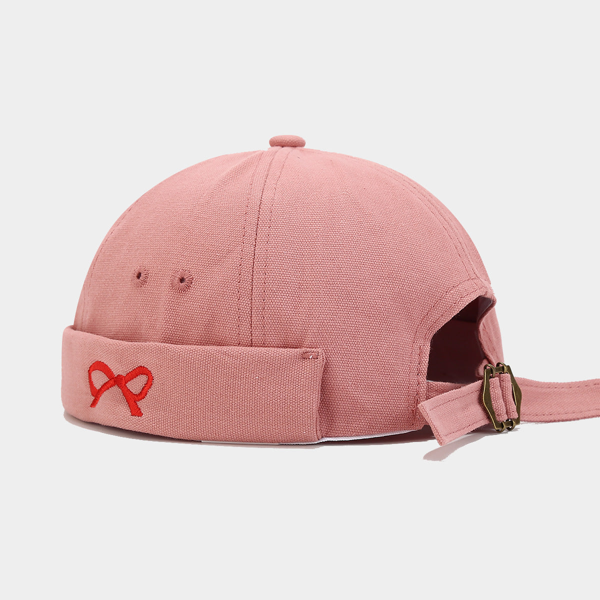 "Chic Butterfly Embroidered Felt Hat with Bow - Vintage Street Style, Korean Inspired, Fashionable Women's Cap" Light Pink Hat - Size undefined