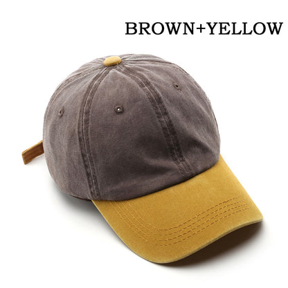 Gorra de béisbol lavada con bloques de color Pandaize, ajustable, elegante y clásica.