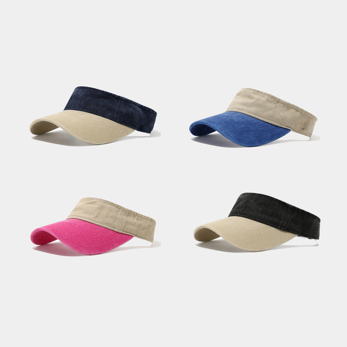 Gorra vintage con visera lavada - Gorra unisex para deportes al aire libre, transpirable y con protección UV, sin visera superior para hombre y mujer