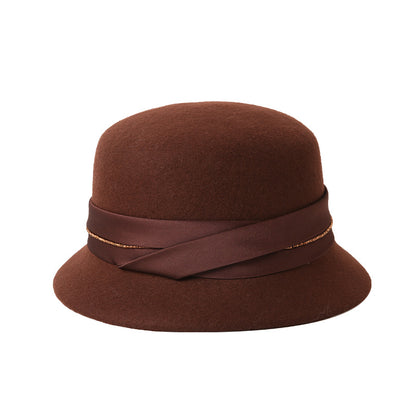 Chic French Style Wool Bucket Hat - Lightweight & Warm, Stylish Coldproof Fisherman Cap for Women - Perfect for Autumn & Winter