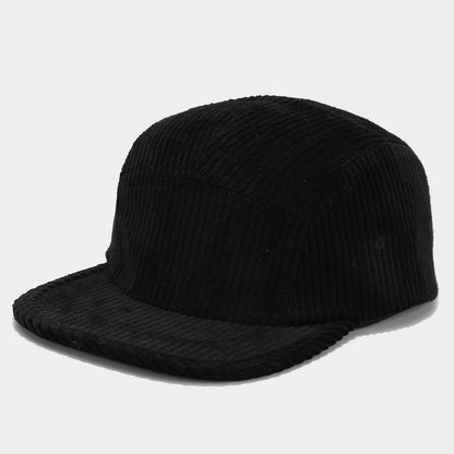 Retro 5-Panel Corduroy Cap – Solid Color, Unisex Fall & Winter Streetwear Hat