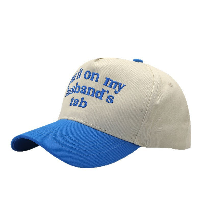 Put It On My Husband's Tab'Embroidered Baseball Cap Funny Mom Hat with Contrast Brim