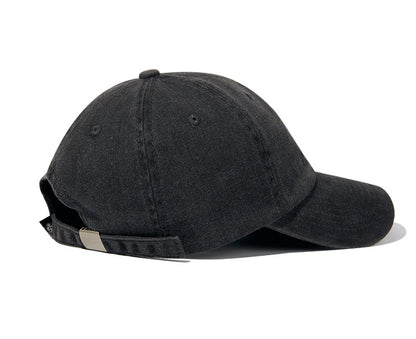 Gorra de béisbol vintage negra lavada con bordado de perro | Gorra ajustable para amantes de las mascotas