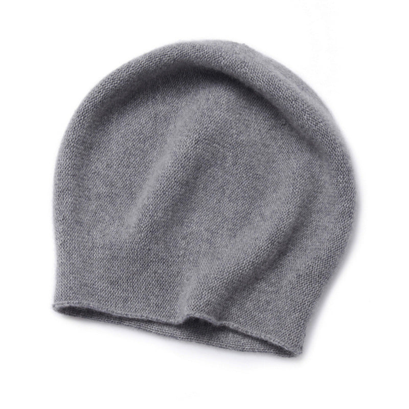 Luxurious 100% Merino Wool Knit Beanie with Stylish Rolled Edge - Unisex Fashionable Hat for Fall/Winter Medium Grey Hat - Size undefined