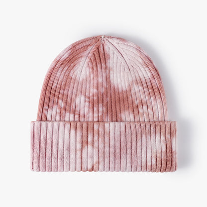 Tie-Dye Knit Beanie for Autumn & Winter – Wide Brim, Ear Warmers, Windproof for Outdoor & Gatherings