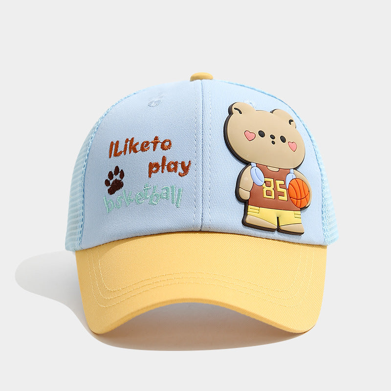 Pandaize キッズ ベースボールキャップ - かわいい漫画柄 調節可能なサンハット 男の子と女の子用 通気性メッシュ 夏用 日焼け防止 子供用帽子 (3～10歳)