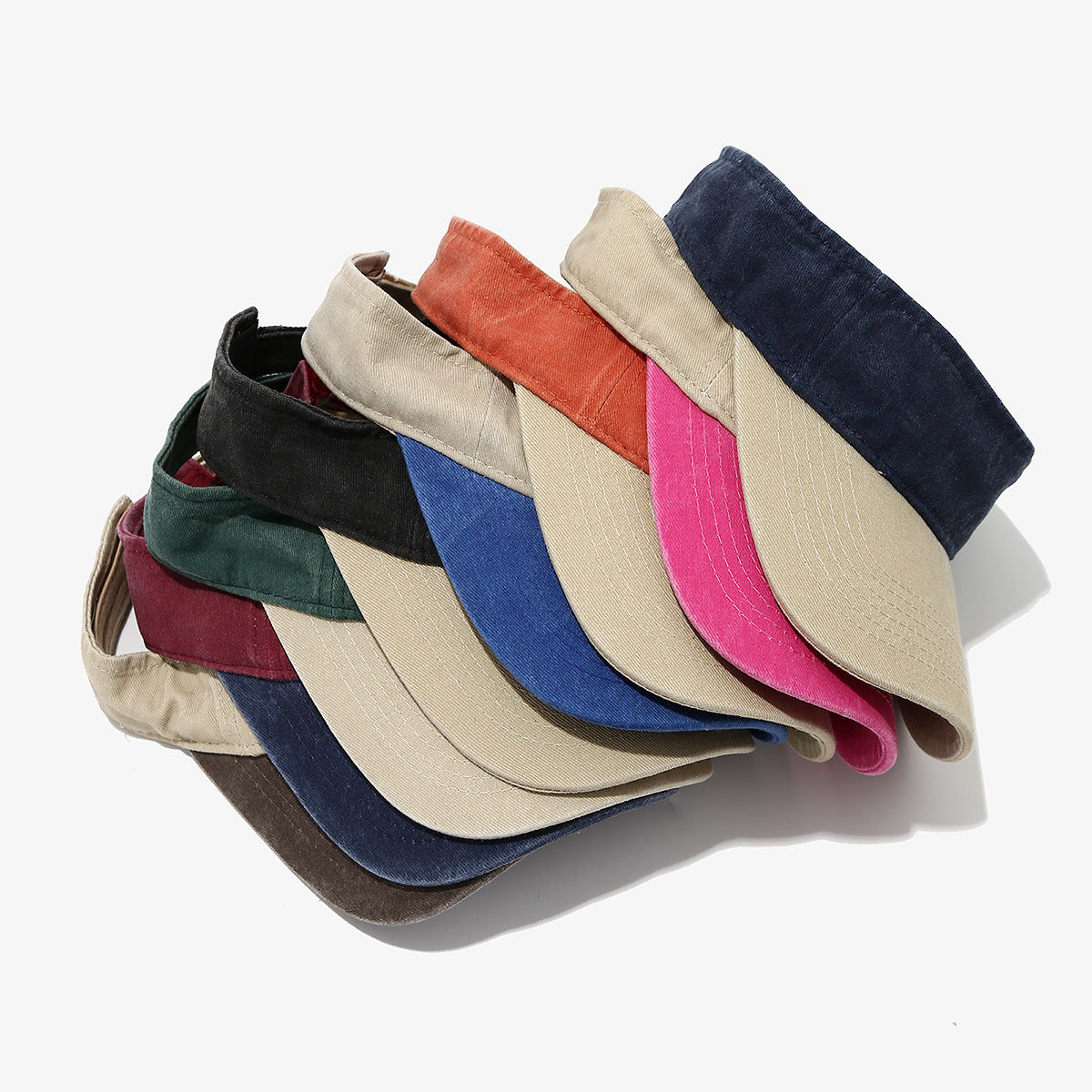 Gorra vintage con visera lavada - Gorra unisex para deportes al aire libre, transpirable y con protección UV, sin visera superior para hombre y mujer