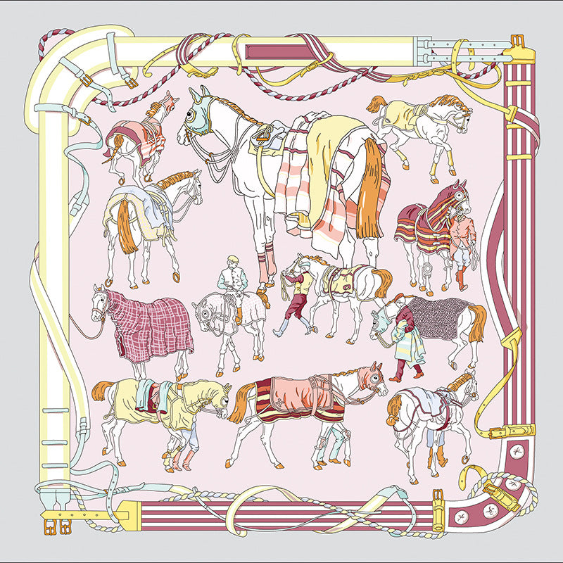 Silk Scarf, Printed Square Silk Twill Bandana, High-End Luxury Mulberry Silk Small Square Scarf for Packaging & Fashion