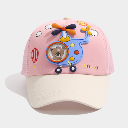 Pandaize キッズ ベースボールキャップ - かわいい漫画柄 調節可能なサンハット 男の子と女の子用 通気性メッシュ 夏用 日焼け防止 子供用帽子 (3～10歳)