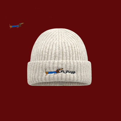 Vintage Animal Embroidered Hat - Winter Windproof Ear Protection Cotton Cap - Unisex Cold Weather Outdoor Beanie