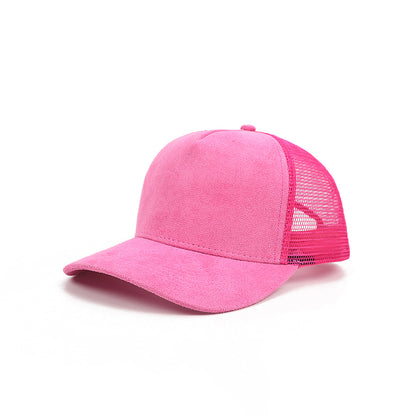 Pandaize Suede Mesh Trucker Cap – Premium Soft Faux Suede Baseball Hat with Breathable Mesh Back, Adjustable Snapback Fit