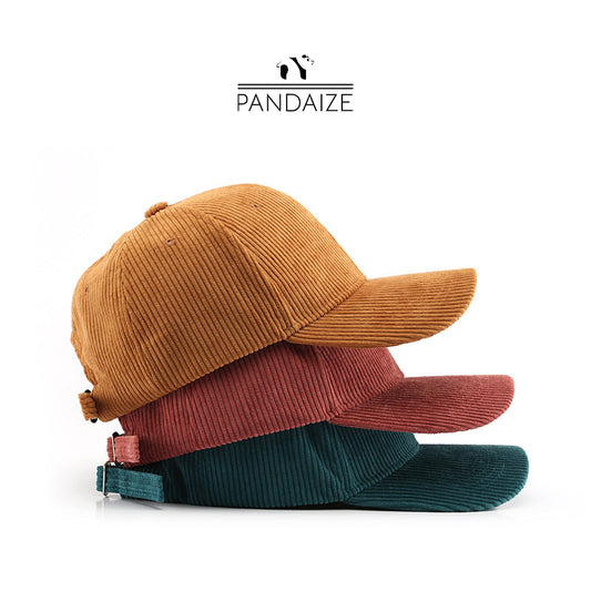 Pandaize Fall & Winter Corduroy Baseball Cap, Unisex Outdoor Sports Warm Hat