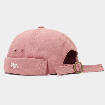 "Stylish Fox Embroidered Sailor Hat - Unisex Summer Must-Have with Fashionable Flair" Light Pink Hat - Size undefined