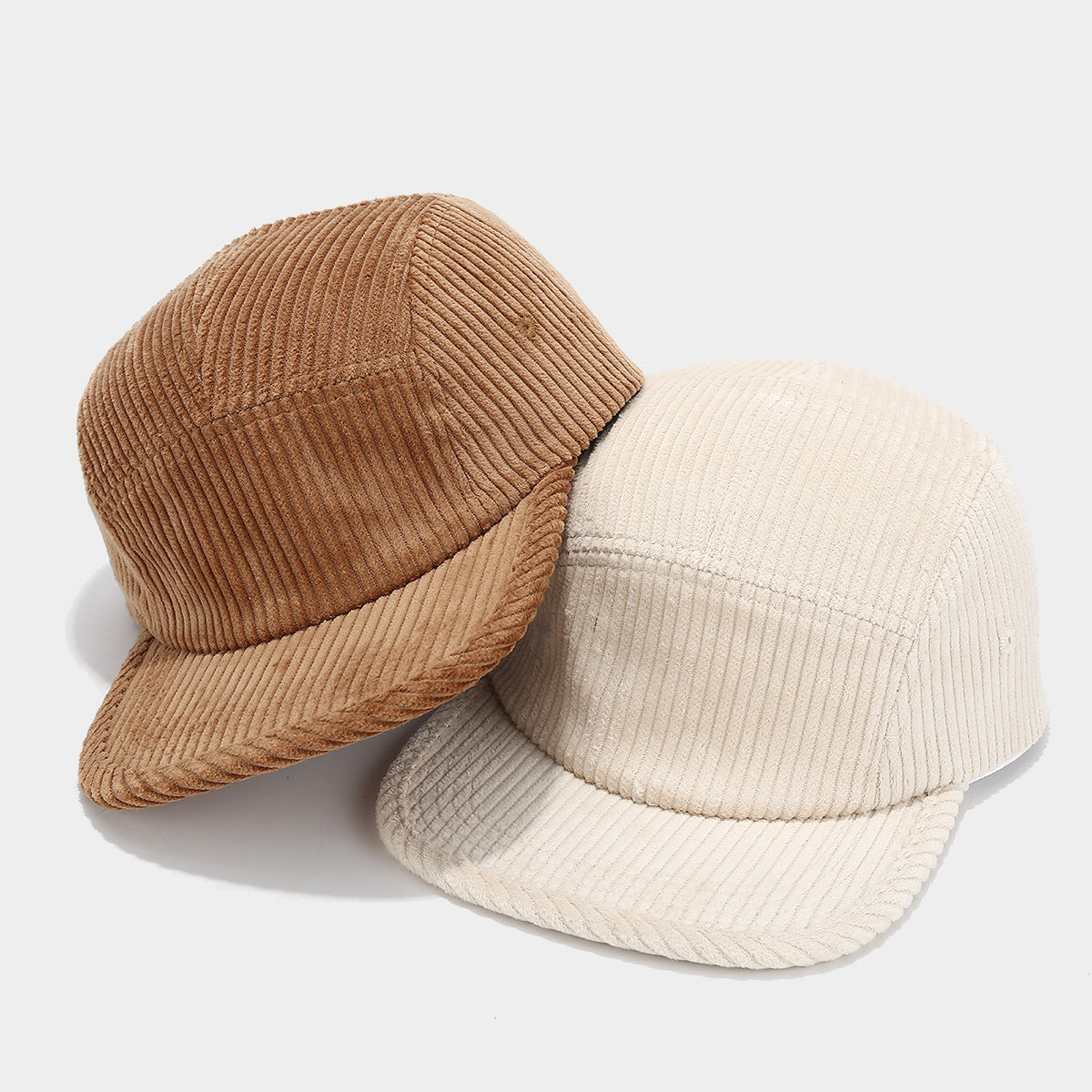 Retro 5-Panel Corduroy Cap – Solid Color, Unisex Fall & Winter Streetwear Hat