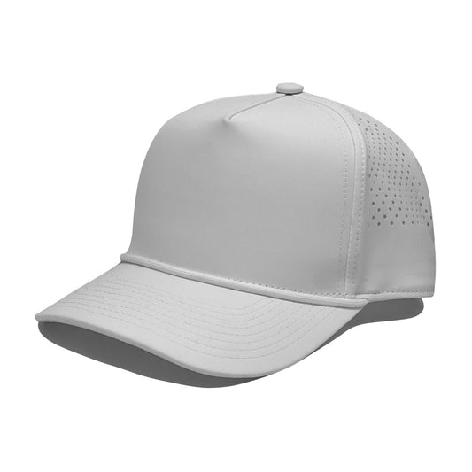 Premium 5-Panel Performance Trucker Hat – Quick-Dry Polyester, Breathable Laser Perforated, Adjustable Rope Strap, Unisex Outdoor Cap