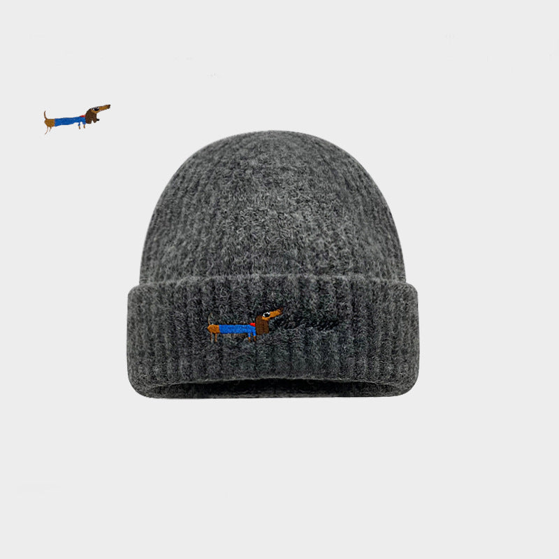 Vintage Animal Embroidered Hat - Winter Windproof Ear Protection Cotton Cap - Unisex Cold Weather Outdoor Beanie