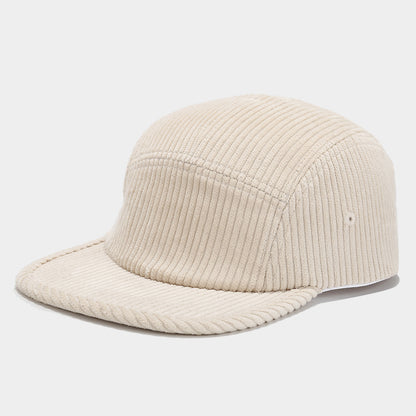 Retro 5-Panel Corduroy Cap – Solid Color, Unisex Fall & Winter Streetwear Hat