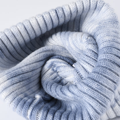 Tie-Dye Knit Beanie for Autumn & Winter – Wide Brim, Ear Warmers, Windproof for Outdoor & Gatherings
