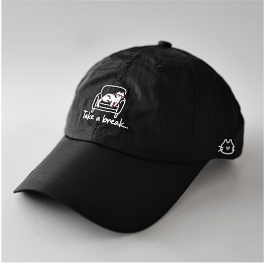 Take a Break Cat on Sofa Baseball Cap Ultra-Thin Quick-Dry Embroidered Hat